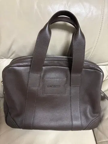 LACOSTE 가죽 비즈니스 백 브라운