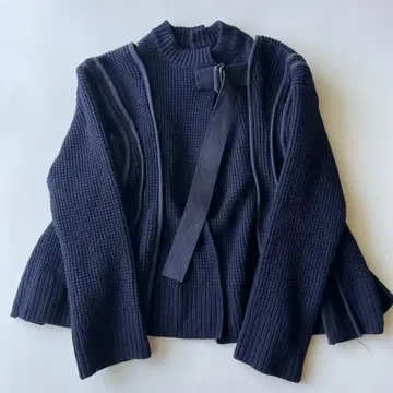 sacai 사카이 벨티드 니트 가디건 울 니트 자켓
