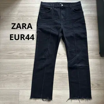 ZARA 블랙 데님 팬츠 컷오프 센터 심