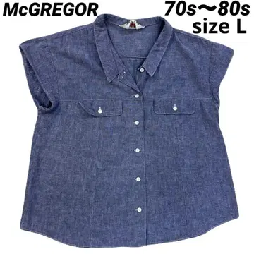 70s~80s McGREGOR 샴브레이 셔츠 L 빈티지 일본제