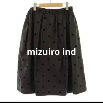 mizuiro ind 도트 무늬 플레어 스커트