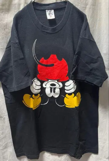 미키 거꾸로 블랙 90s 티셔츠 디즈니