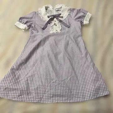Ank Rouge 깅엄 체크 반팔 원피스 M 사이즈