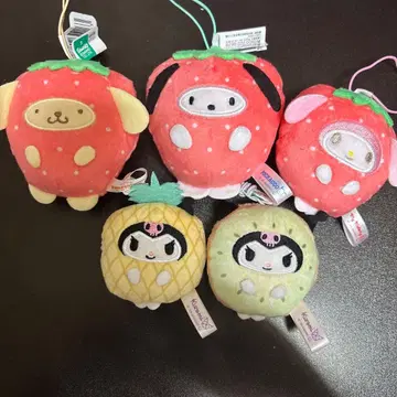 산리오 후르츠 키구루미 마스코트 딸기 폼폼푸딩 포차코 외