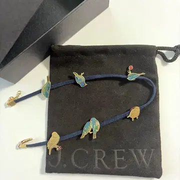 레어 새상품급 J.CREW 버드 모티브 팔찌 네이비