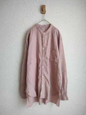 6000215-7004 UpcycleLino 린넨 코튼 밴드 카라 셔츠