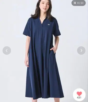 미사용 새상품 LACOSTE 폴로 드레스 네이비 반팔