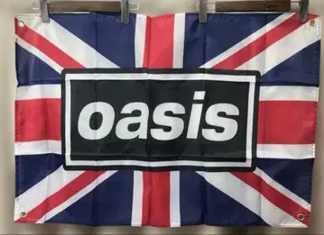 오아시스 oasis/유니언 잭 모티브/데카 로고/태피스트리 60 x 90