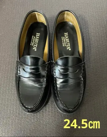 HARUTA 블랙 로퍼 24.5cm EE