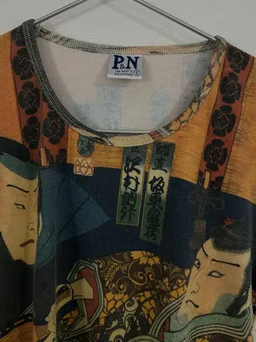 90s 빈티지 우키요에 아트 t셔츠 otoe toro itimi