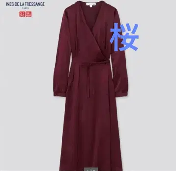 유니클로 INES DE LA FRESSANGE 실크 랩 원피스 L 새상품