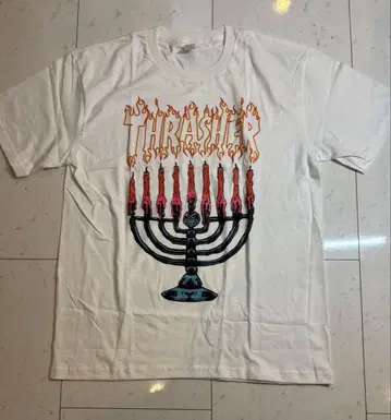 새상품 THRASHER 트레셔 티셔츠 화이트 L 사이즈