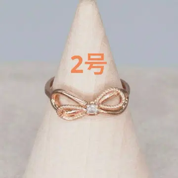 agete K10 다이아몬드 리본 핑키링