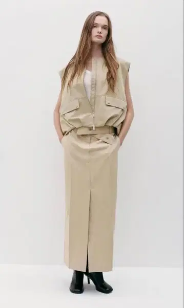 ZW COLLECTION 오버 사이즈 베스트 베이지