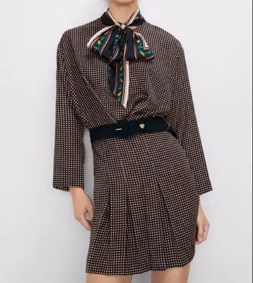 ZARA 보타이 리본 벨티드 드레스