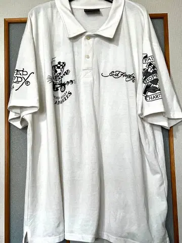 Ed Hardy 피케 셔츠 화이트 스컬