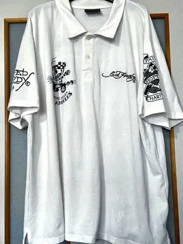 Ed Hardy 피케 셔츠 화이트 스컬