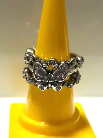 ANNA SUI 나비 모티브 3단 반지