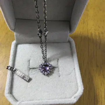 ANNA SUI 목걸이 하트 퍼플 스톤 SILVER925