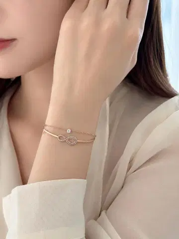 SALE 스와로브스키 인피니티 뱅글 5518871 로즈 골드 새상품