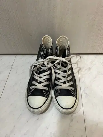 CONVERSE 올스타 가죽 하이컷 블랙 24cm