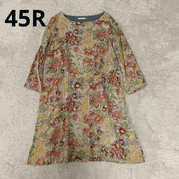 레어 새상품급 45R 45rpm 코튼 더블 거즈 꽃무늬 원피스