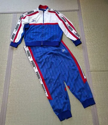 90s PUMA 저지 히트 유니온제 상하의 셋업 블루