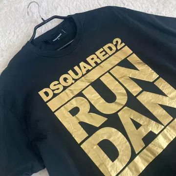 DSQUARED2 디스퀘어드 반팔 T셔츠 블랙 골드 XL