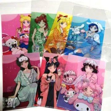 [미사용] SANRIO x 세일러문 미니 클리어 파일 7장 세트