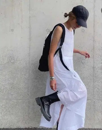 arc 인도 면 자수 원피스