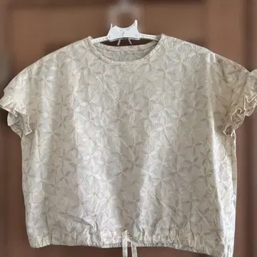 자수 원단 블라우스