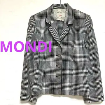 MONDI 빈티지 글렌체크 패턴 테일러드 자켓 울 혼방