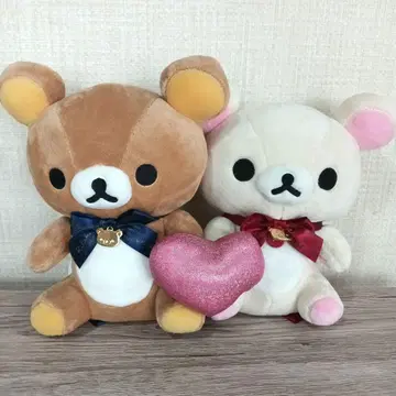 가격 인하 리락쿠마 & 코리락쿠마 하트 든 페어 봉제 인형