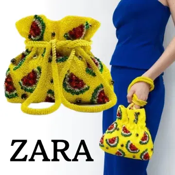 ZARA 수박 패턴 비즈 복조리 백