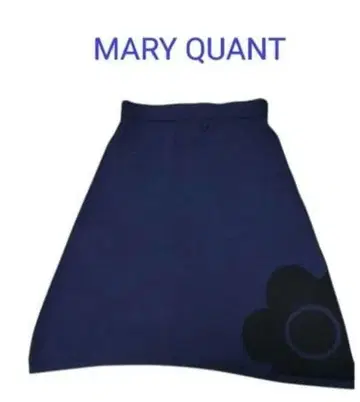 MARY QUANT 비대칭 스커트 데이지 로고 다크 네이비 M