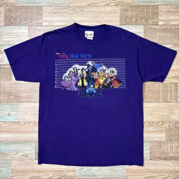 USA제 Disney 디즈니 T셔츠 빌런 걸스 퍼플 L