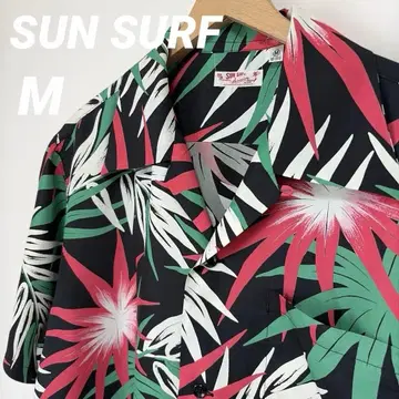 선서프 SUN SURF 블랙 리프 무늬 M