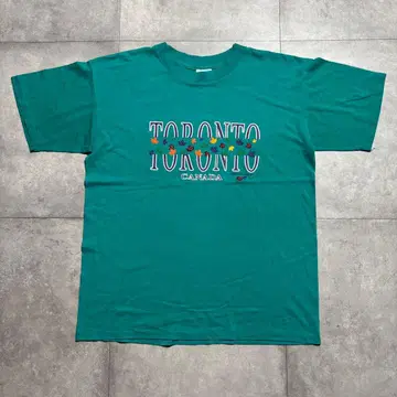 TORONTO CANADA 빈티지 싱글 스티치 T셔츠 그린