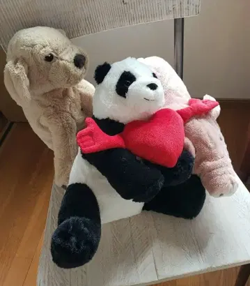 미사용 IKEA 이케아 봉제 인형과 BOX 세트 팬더 강아지 돼지 하트