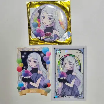 프리티 리듬 레인보우 라이브 10주년 전시회 쥬네 캔뱃지 클리어 카드