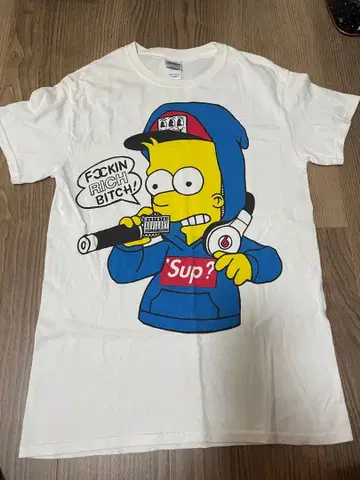 Bart Simpson 프린트 반팔 T셔츠