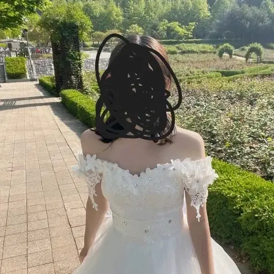 웨딩드레스 오프숄더 레이스 실물 핏