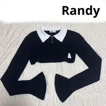 RANDY 크롭 기장 긴팔 니트 볼레로 가디건