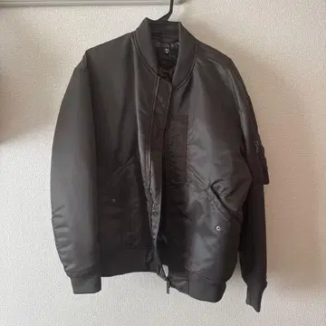 UNIQLO +J 하이브리드 다운 오버 사이즈 MA-1 블루종 그레이 L