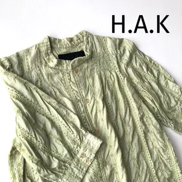 H.A.K 하쿠 실크 100% 자수 블라우스