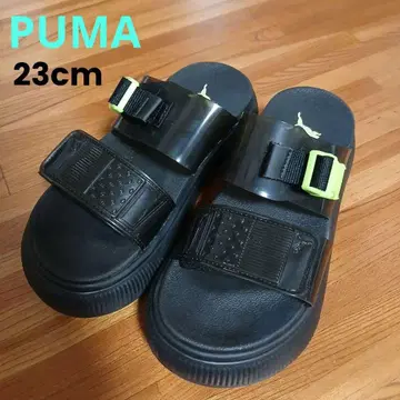 PUMA 스포츠 샌들 블랙 네온 그린 23cm