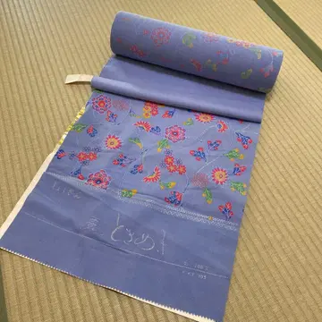 기모노 옷감 쇼잔 꿈의 두근거림 홍형 꽃+덩굴 패턴