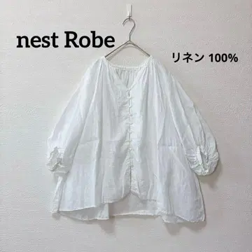 nest Robe 네스트로브 린넨 프론트 오픈 블라우스 린넨 100%
