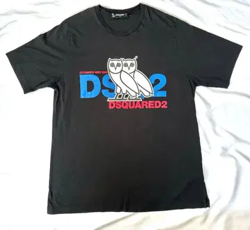 DSQUARED2 x OVO 콜라보 올빼미 로고 반팔 T셔츠 블랙 M