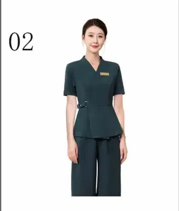 [ 미사용 새상품 ] 살롱 유니폼 셋업 와이드 팬츠